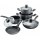 Stoneline | Cookware set of 8 | 1 sauce pan, 1 stewing pan, 1 frying pan | Die-cast aluminium | Black | Lid included